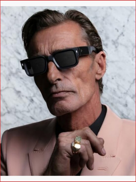 Square Frame Sunglasses Trendy Chunky Rectangle UV400 Protection